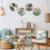 4 Bohemian Wall Art Set - Wooden Bohemian Decor, Geometric Hanging Artwork, Suitable for Baby Room, Farmhouse Aesthetic Minimali 2