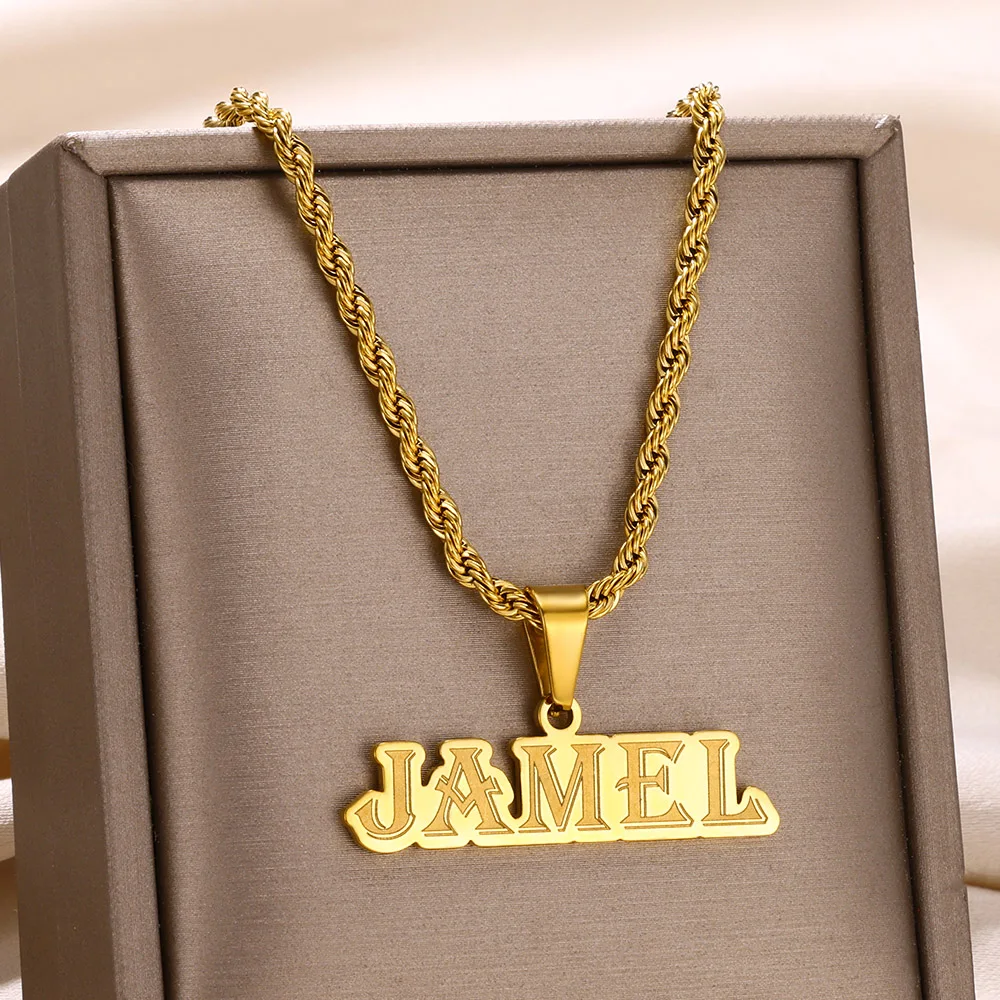  Chain For Name Necklace, Replacement Chain For Nameplate Real  Solid Gold 14 inch 16 inch 18 inch Layering Chain For Name Tag Necklass :  Handmade Products