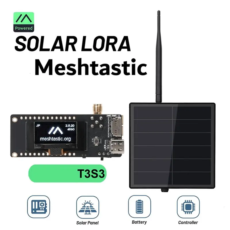 【추천】Meshtastic T3S3 V1.2 ESP32-S3 개발 보드용 태양광 리피터 Lora 모듈 SX1262 2.4G Lora 안테나 태양광 노드