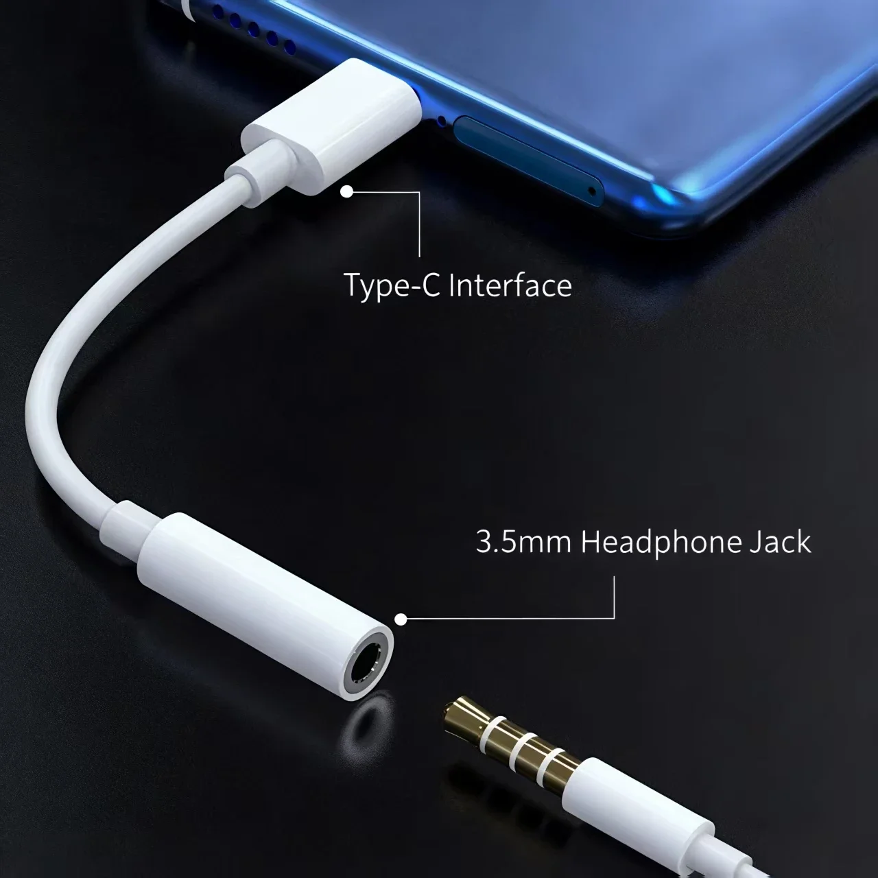 Universal Type-C to 3.5mm Audio Adapter - Premium USB-C to Headphone Aux Cable