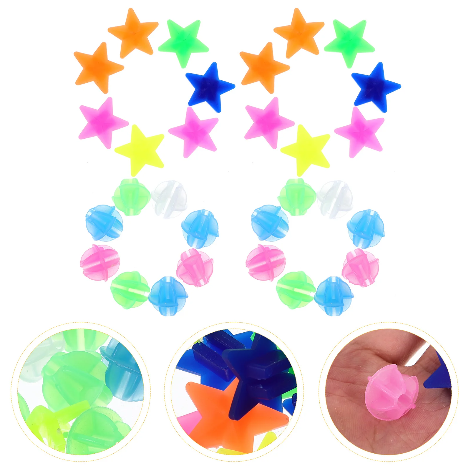 

72 Pcs Car Spoke Ball Bike Decorations Bead Wheel Reflector Hub Ornament Plastic Beads