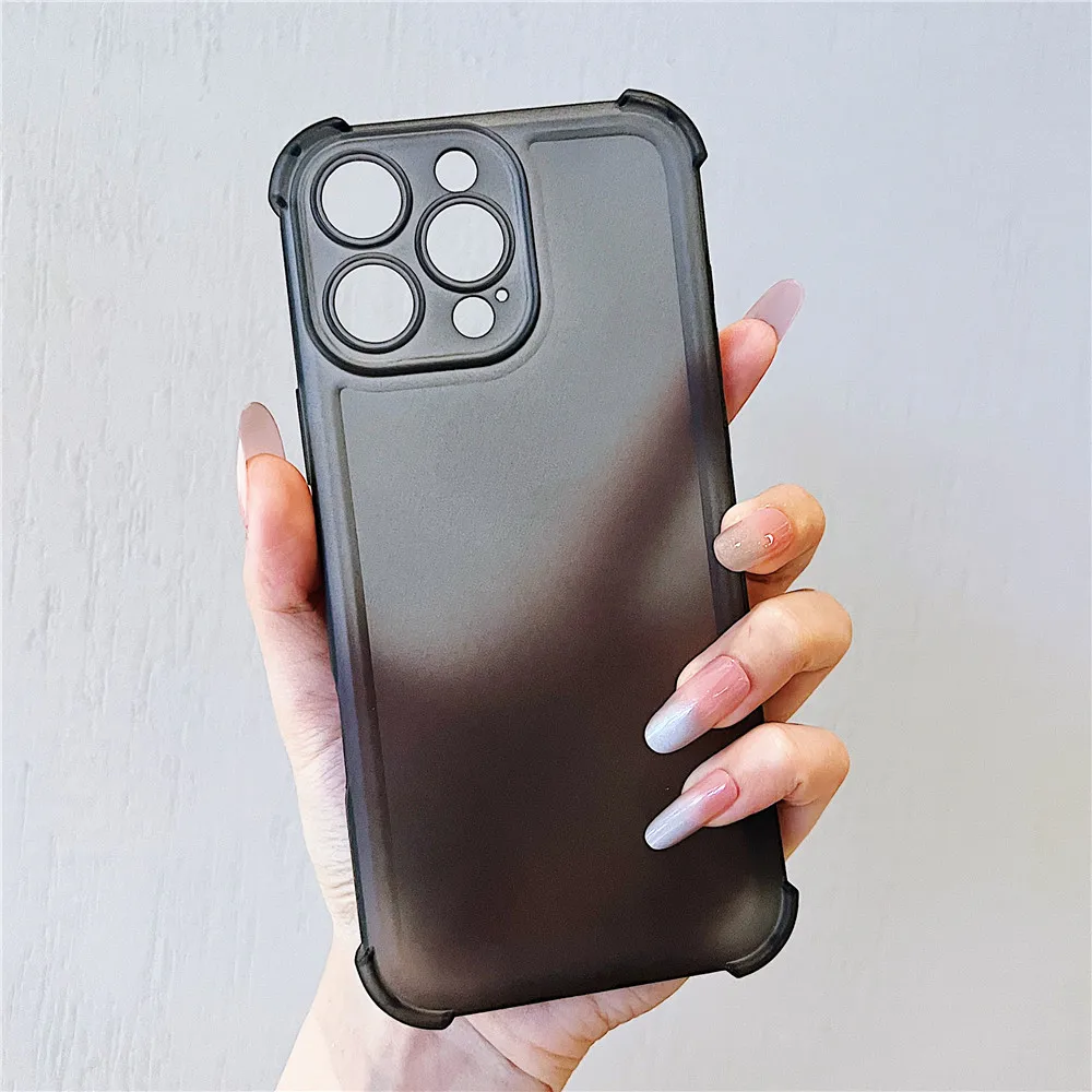 Shockproof Matte Silicone Phone Case with Bumper Back Cover