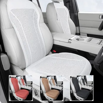 Coprisedile Auto in Pelle Nappa di Lusso, Traspirante, Protezione Universale per Sedili Anteriori, Accessori Interni Auto per Tutte le Stagioni