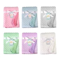 Spring Baby Blanket Warm Double Layer Swaddle Wrap Newborn Thermal Soft Fleece Bath Towel Baby Stroller Blanket Sleepsack 76*102 2