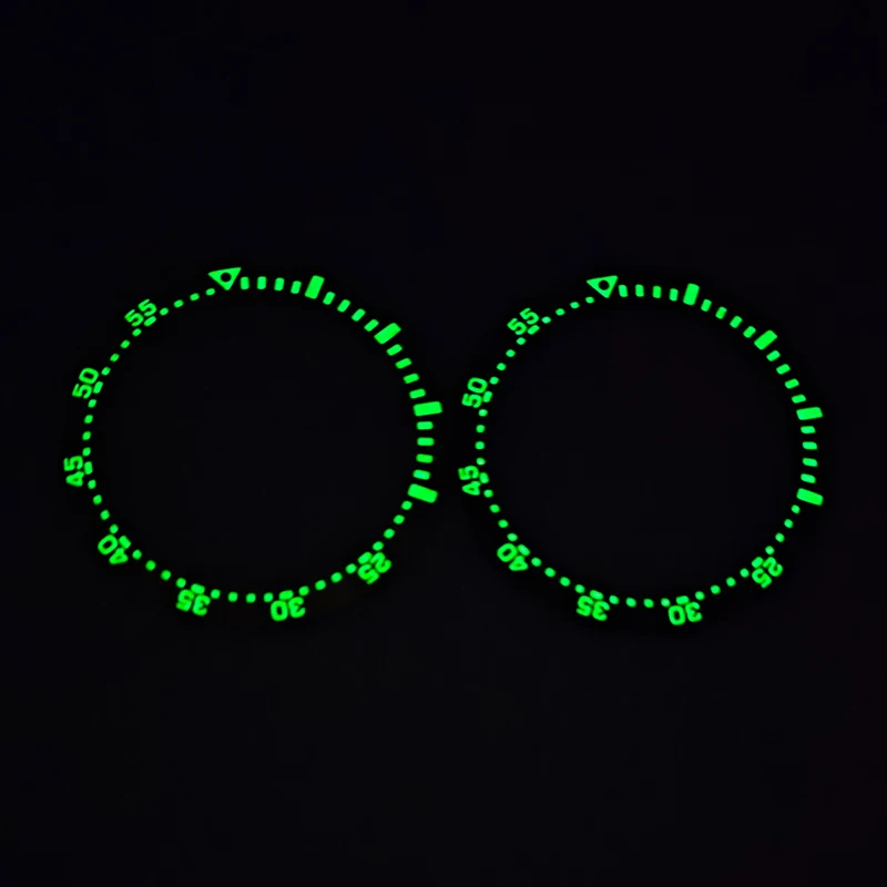 Mod 38*31.5mm C3 Green Luminous Flat Stainless Steel SPB Bezel Insert Ring Fits for SPB Men Diving Watch Case Replace Part