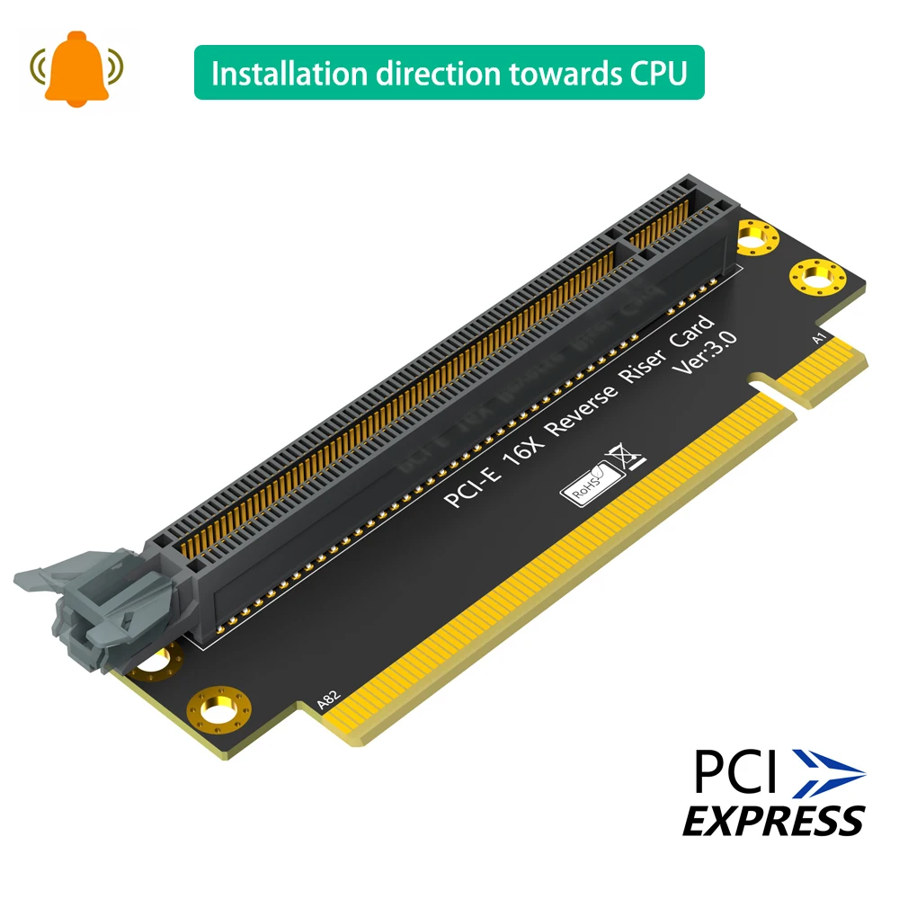 

PCI-e 16X 3.0 90 Degree Reverse Male to Female Riser Card For 2U Server (Installation Direction towards CPU)