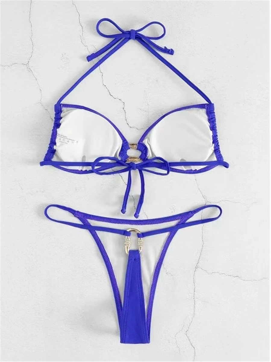 Thong Bikinis Women Solid Swimsuit Women Sexy String Swimwear Female Beachwear Bathers Bathing Swimming Swim Suit