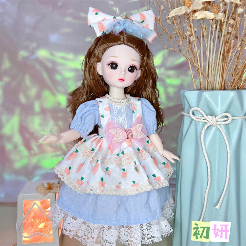 12 Inches Bjd Doll 30cm 1/6 20 Joints 3D Real Eyes with Makeup Dolls Clothes Set Shoes Dress Up Baby Toys for Girls Kids Gifts [nike]nike kids shoes c63 cv0065 105 baby air max 90