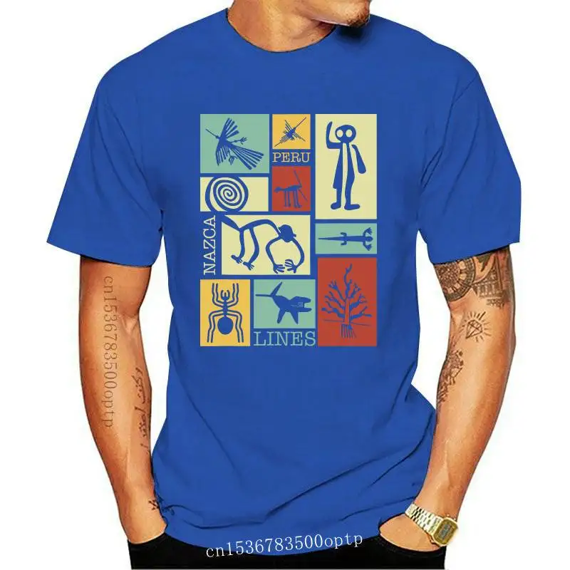 FASHION New Nazca Lines - Peru Geoglyph Monkey Astronaut Spider Retro T-Shirt |