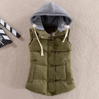 Oversized 6xl Hooded Sleeveless Cotton-padded Jacket 2023 Korean Zipper Buckle Thick Warm Women Coats All-match Streetwear Vest