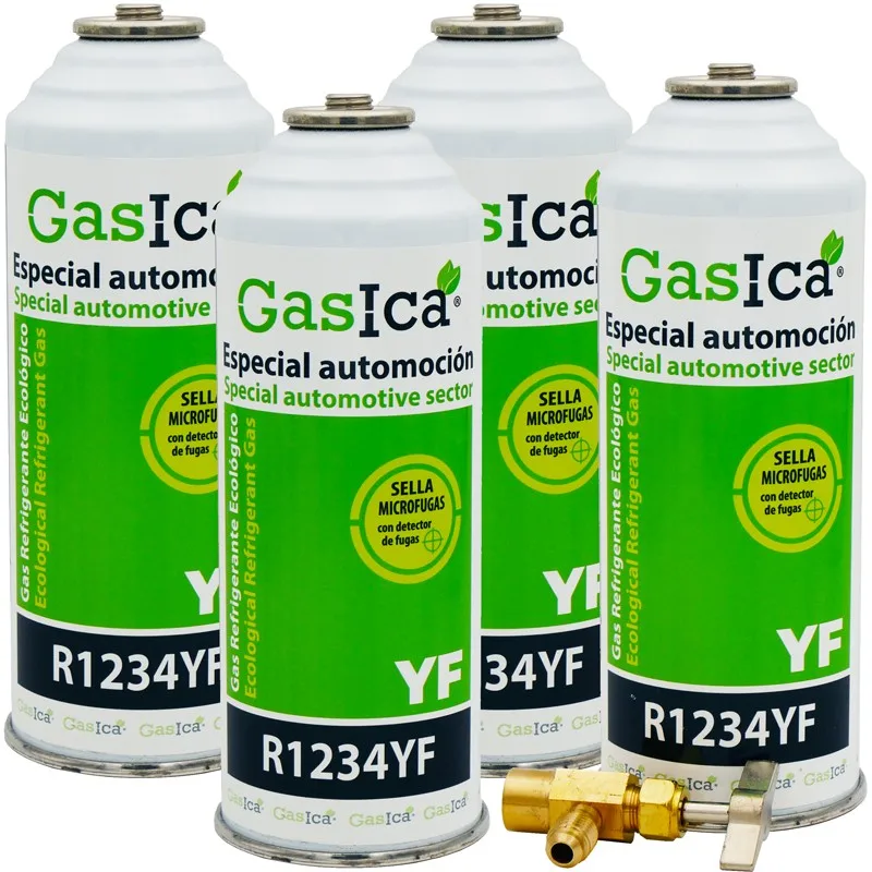 Pack 4 Bottiglie Gas Refrigerante Gas Yf - R1234Yf + Chiave Di Servizio