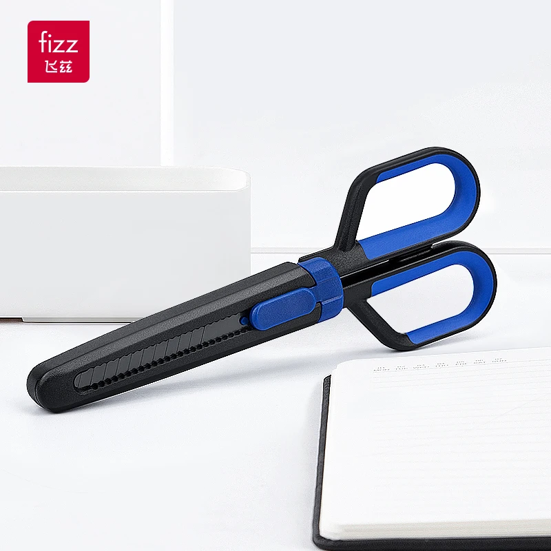 Fizz Cutting Safe Multipurpose Scissors Stainless Art Knife For Office School Supplies Craft Sewing DIY Scrapbooking paper cutter,stationery scissors,soft handle scissors,portable scissors cutter,black blade scissors,art knife