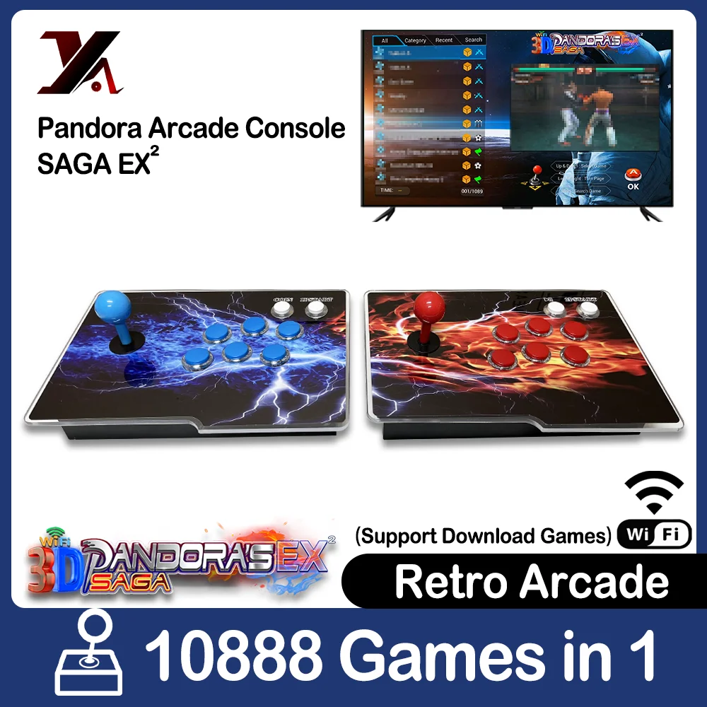3D Wi-Fi Pandora Ex Arcade Box Machine 10888 Giochi In 1 Joystick Multiplayer 6 Pulsanti Retro Arcade Console 4 Giocatori Giochi