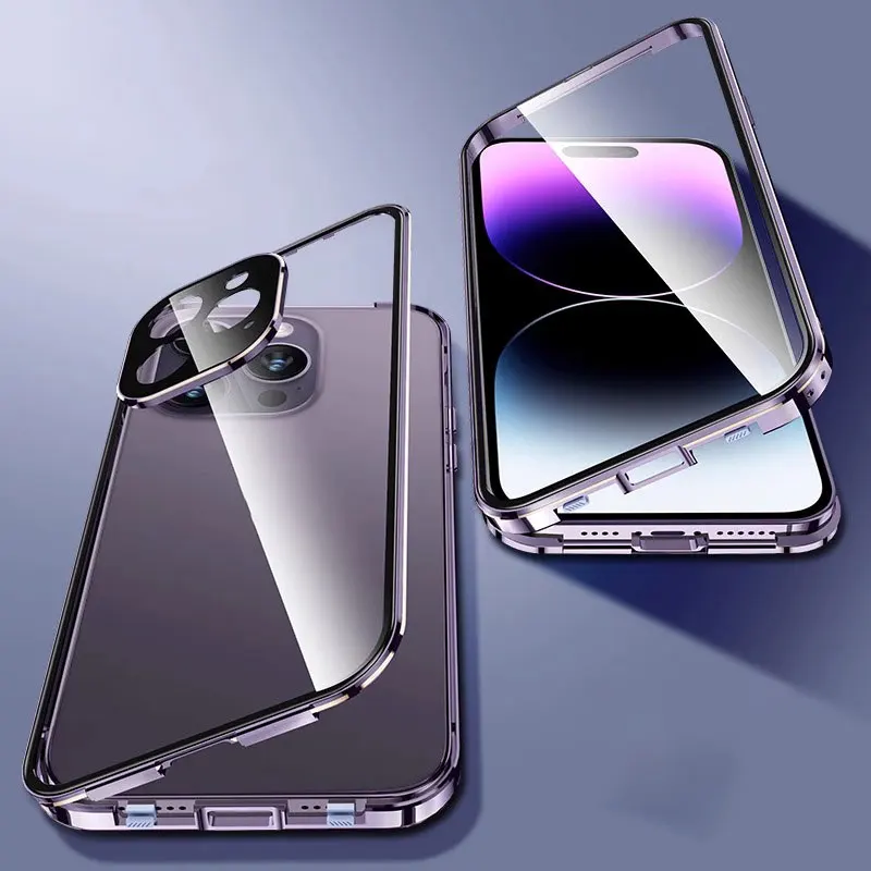 thumbnail image 1 of NEW 360° Protection revent the peep For iPhone 15 Pro max phone Case. Magnetic Adsorption Glass iPhon 12 11 13 Mini cover bag, 1 of 5