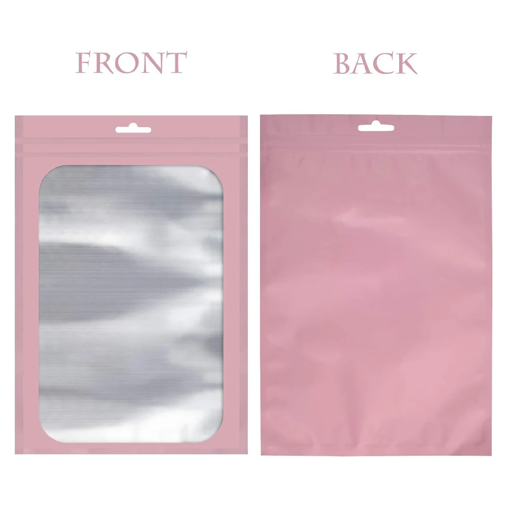 10 Stück rosa wieder versch ließbare Mylar-Verpackungs taschen Klein unternehmen liefert Süßigkeiten Schmuck Armband Display Reiß verschluss Reiß verschluss Paket Beutel Tasche – Detail 2
