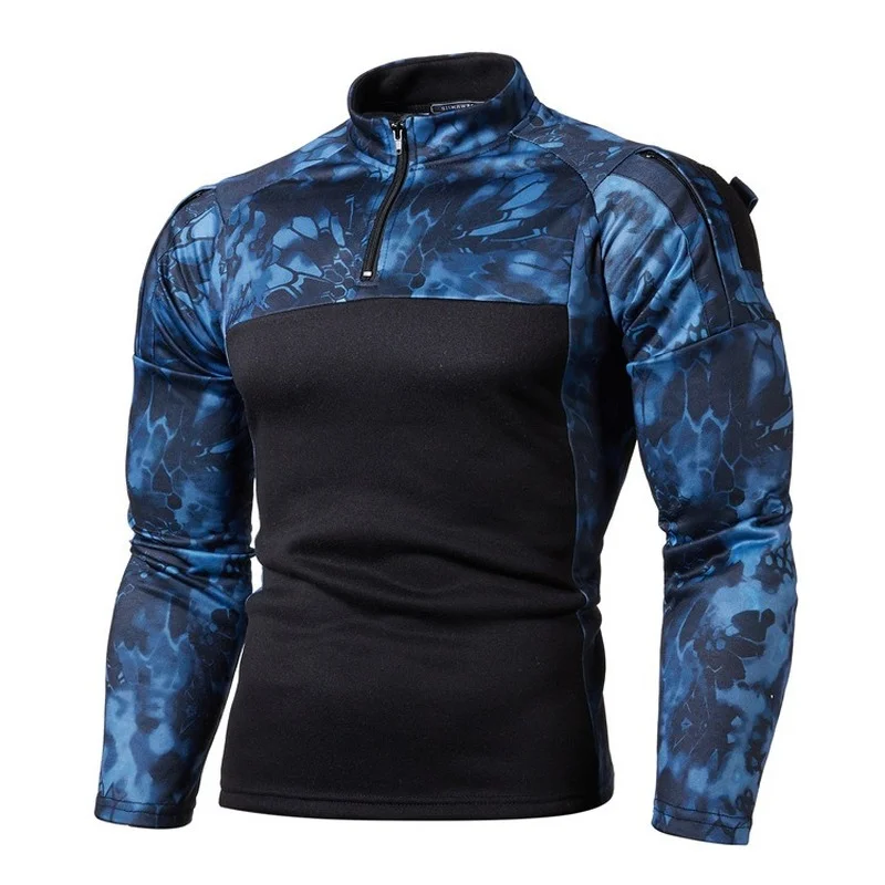 New Mens Sweaters Men Camouflage Half Zipper Jacket Coats Camo Long Sleeve breathable sweashirts Outdoor streetwer 3