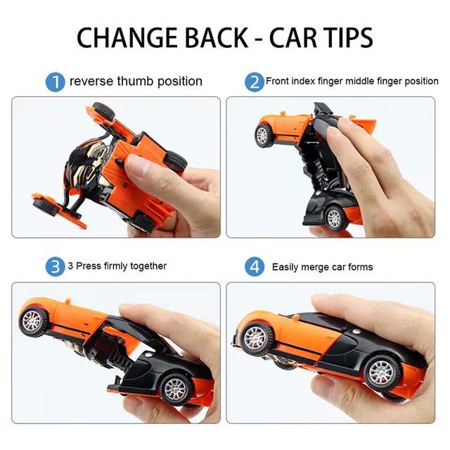 Transformation Mini 2 In 1 Car Robot Toy Anime Action Collision Transforming Model Deformation Vehicles Toy Gift for Children 5