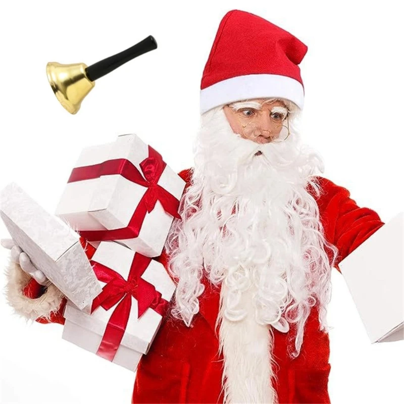 5PCS Santa Clause Costume for Men Holiday Cosplay Accessories Set Christmas Costume Includes Hat Beard Gloves Glasses christmas beanie hat