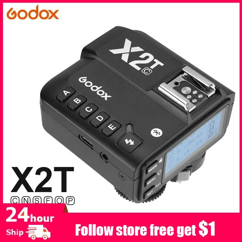 Flash Trigger Godox X2T TTL 1/8000s HSS Wireless for Canon Nikon Sony Fuji Pentax Olympus Camera Outdoor Flashes