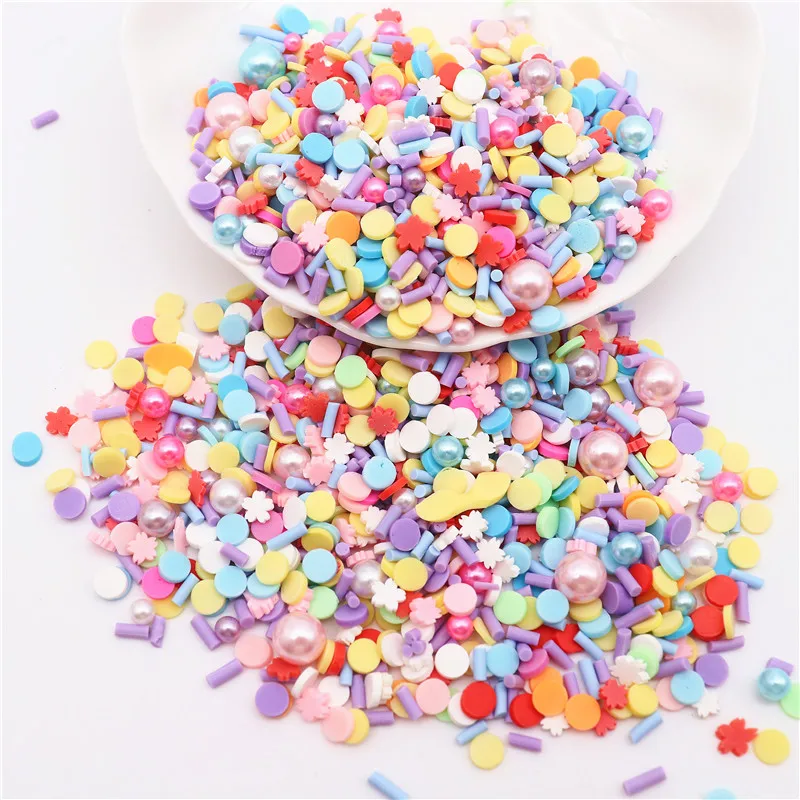 10g Star Dot Polymer Clay Sprinkle with Pearl Soft Hot Clay Slice Epoxy