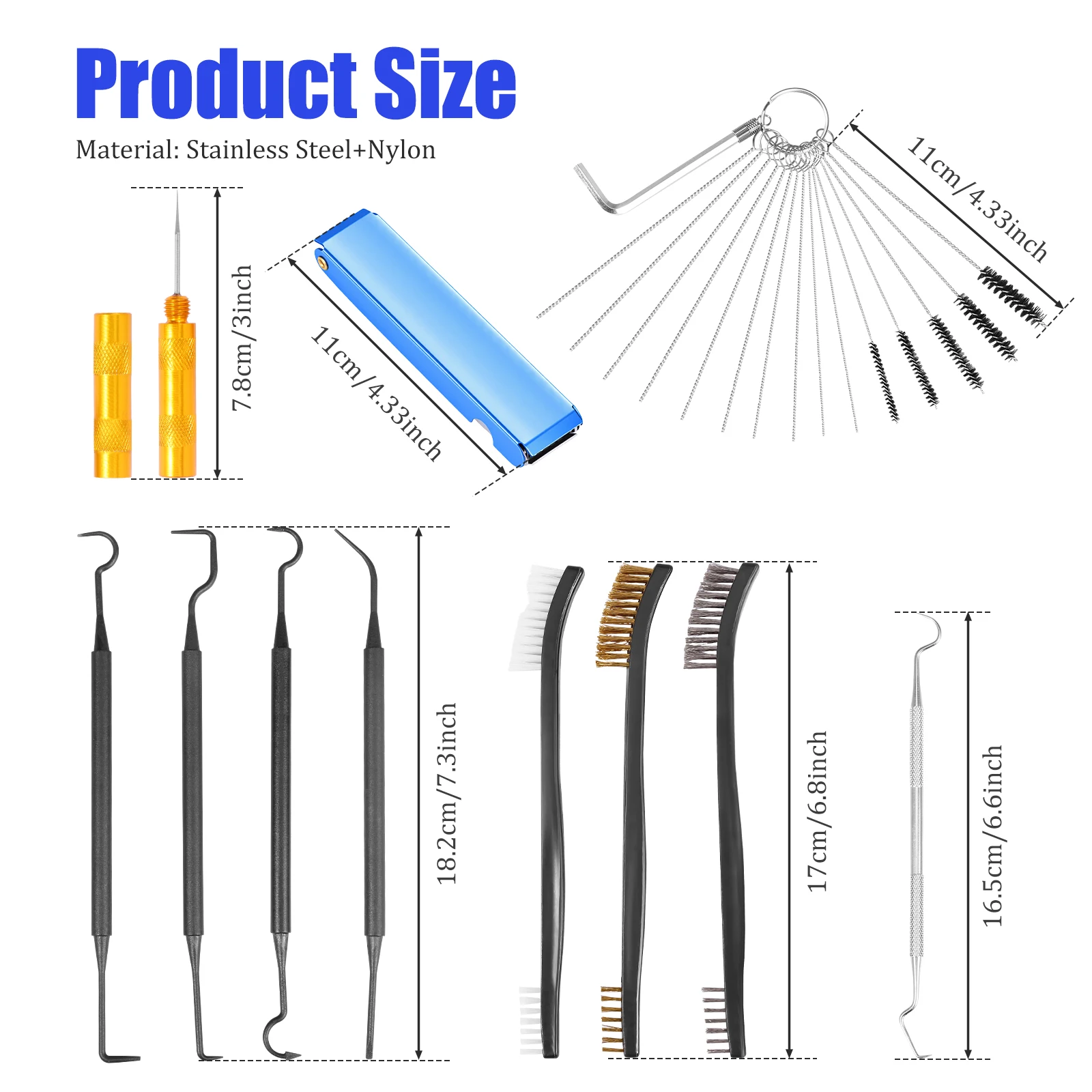 Premium Brennerdüsen-Reinigungsset Vergaser-Reinigungswerkzeug-Kit für Motorrad, Rasenmäher, Kleinmotoren, Schweißgeräte, Öfen, Airbrush – Detail 8