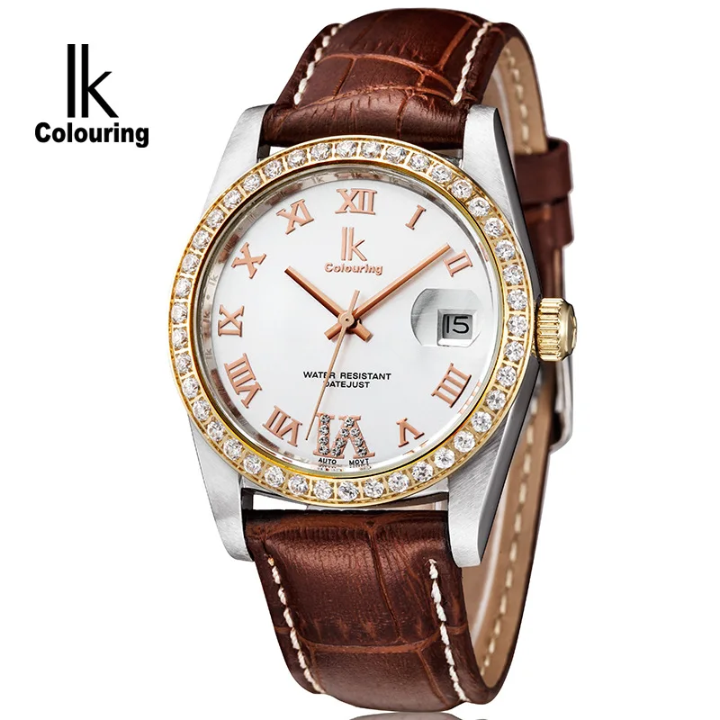 2022 IKcolouring Top Brand Leather Men's Automatic Mechanical Watch Mechanical Watches Fashion Belt Relogio Masculino
