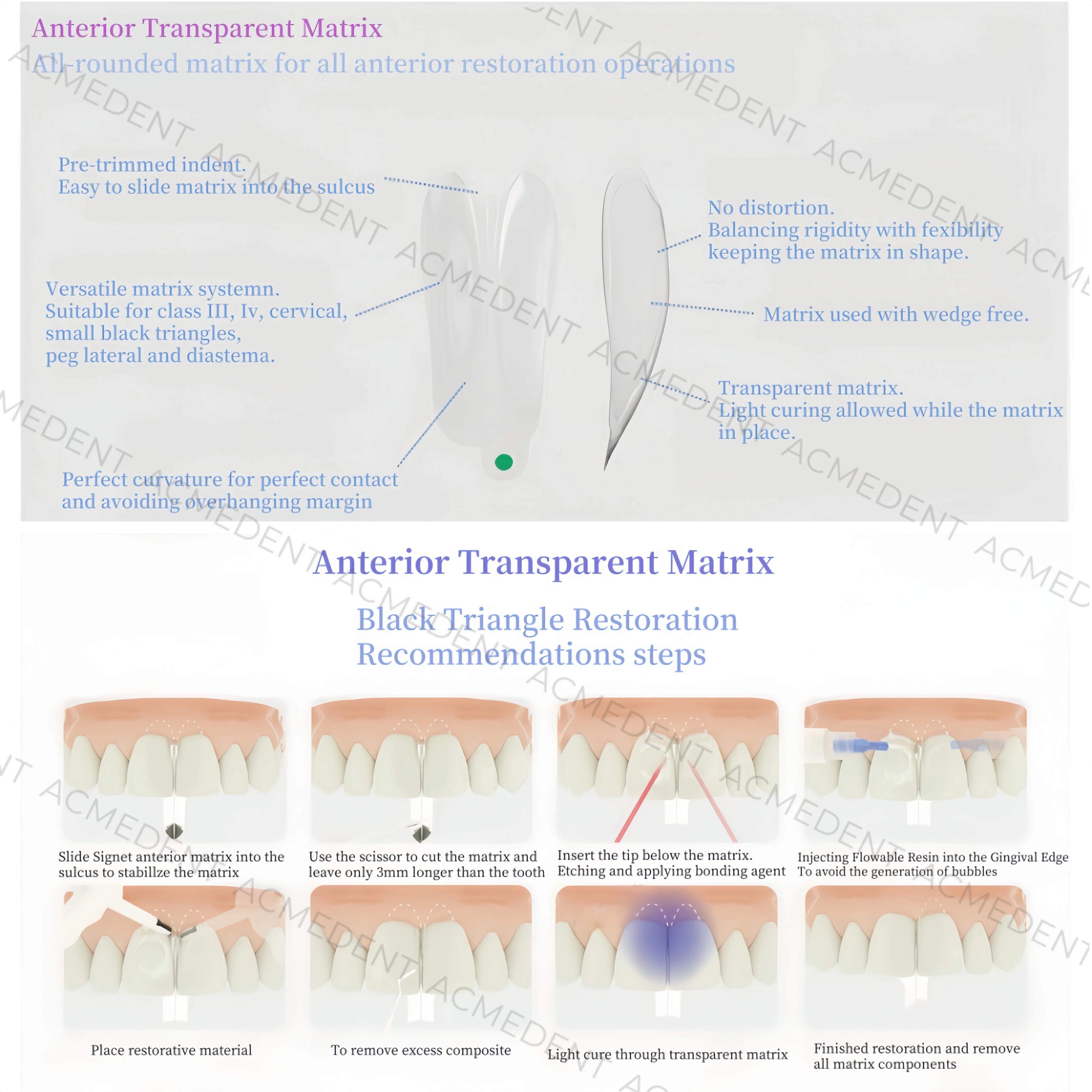 Bioclear Black Triangle Matrix Clear Matrix Dental Matrices - Anterior ...