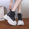Fashion Chunky Platform Motorcycle Boots Women Autumn Winter Thick Bottom Ankle Botas Mujer White High Top Gothic Sneakers Shoes 2