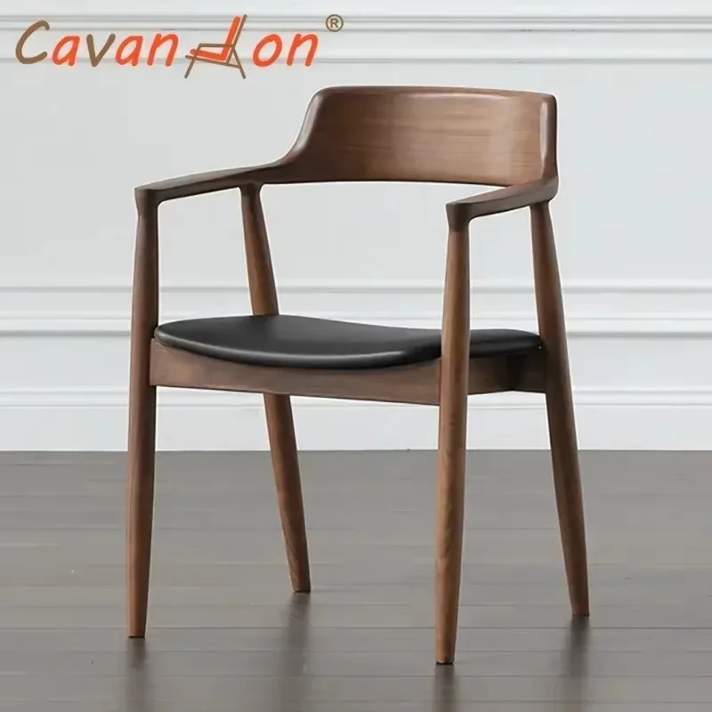 Dining Chair Cafe Wood Chair Accent Armchair Dining Table Chair Kitchen Meeting Negotiation Furniture