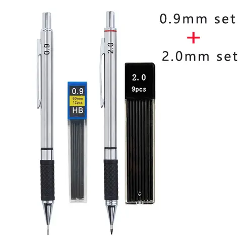 Metal Mechanical Pencil Set with Pencil Grip, Leads Art Drawing Student Office Supplies 0.5/0.7/0.9/2.0mm Automatic Pencil - Image 13