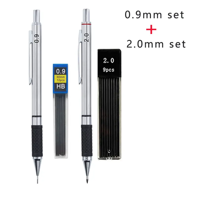 Metal Mechanical Pencil Set with Pencil Grip, Leads Art Drawing Student Office Supplies 0.5/0.7/0.9/2.0mm Automatic Pencil - Image 13