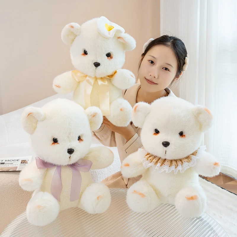 Cuddly Smoky Makeup Rabbit Bear Plush Toys Stuffed Cartoon Doll Warm Lovely Kids Appease Doll Party Decor Funny Gift