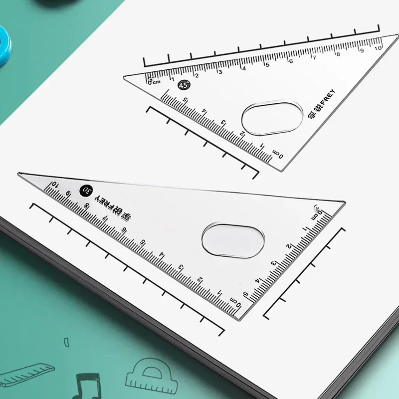 7-Piece Compass and Ruler Set Student Ruler Set Cute Rriangle Exam Specific Box School Starts