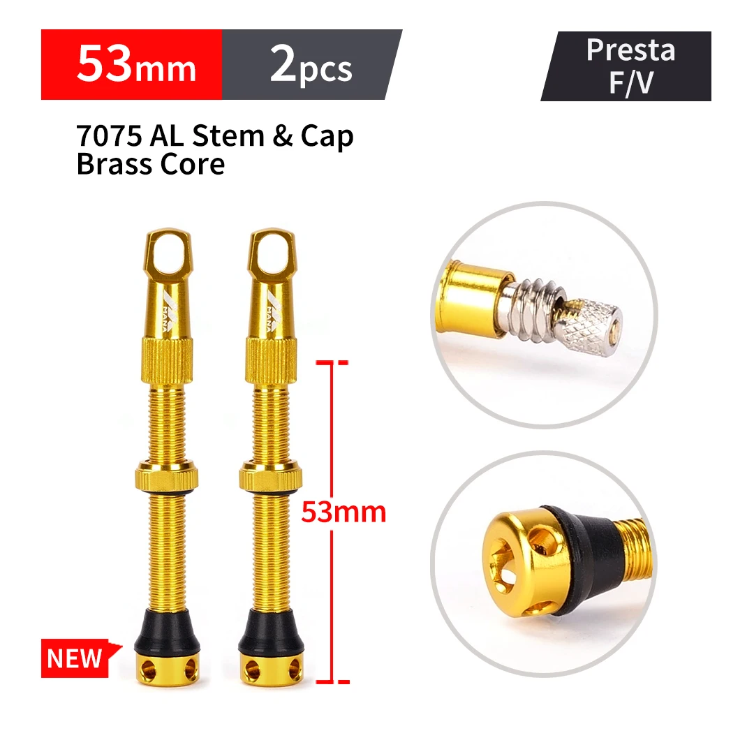 High-Performance Aluminum Alloy Presta Valve Pair for Tubeless Bikes