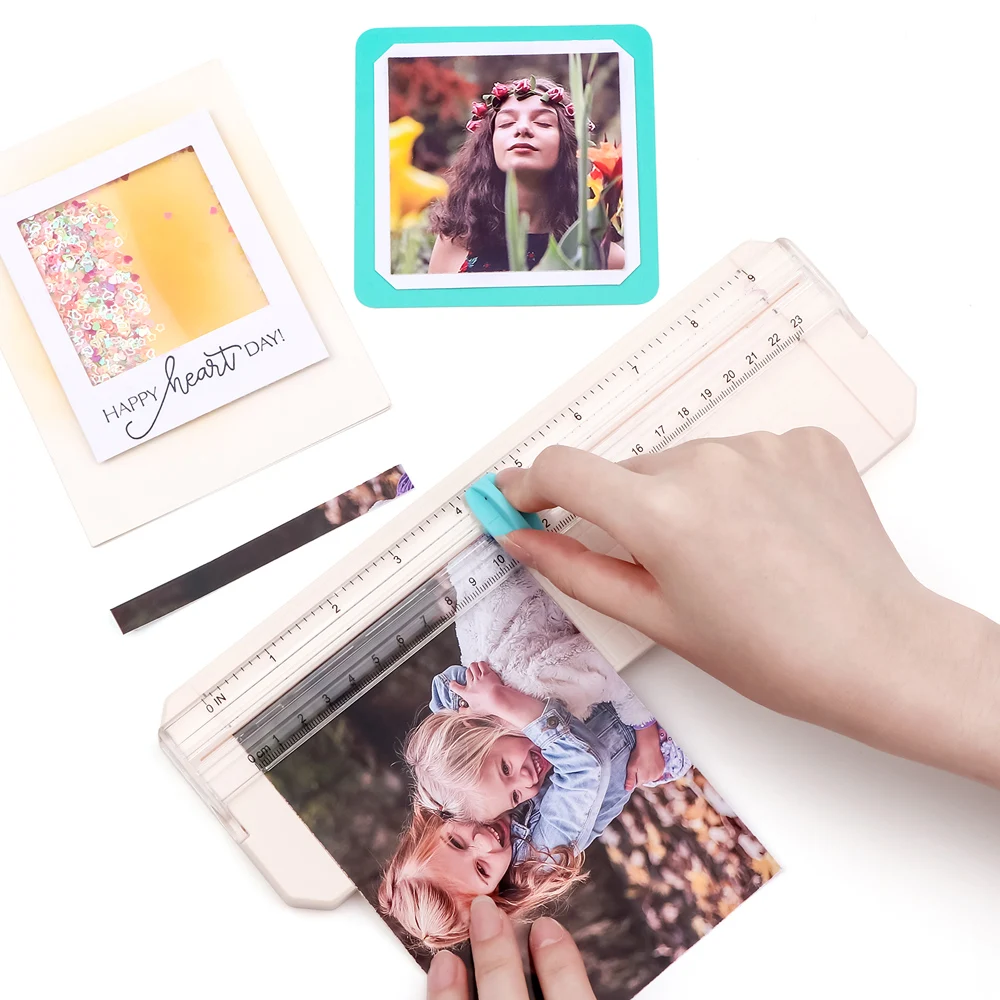 종이 카드 사진 커터 기계 휴대용 종이 커터 확장 눈금자와 정밀 종이 트리머 DIY Scrapbooking Craft