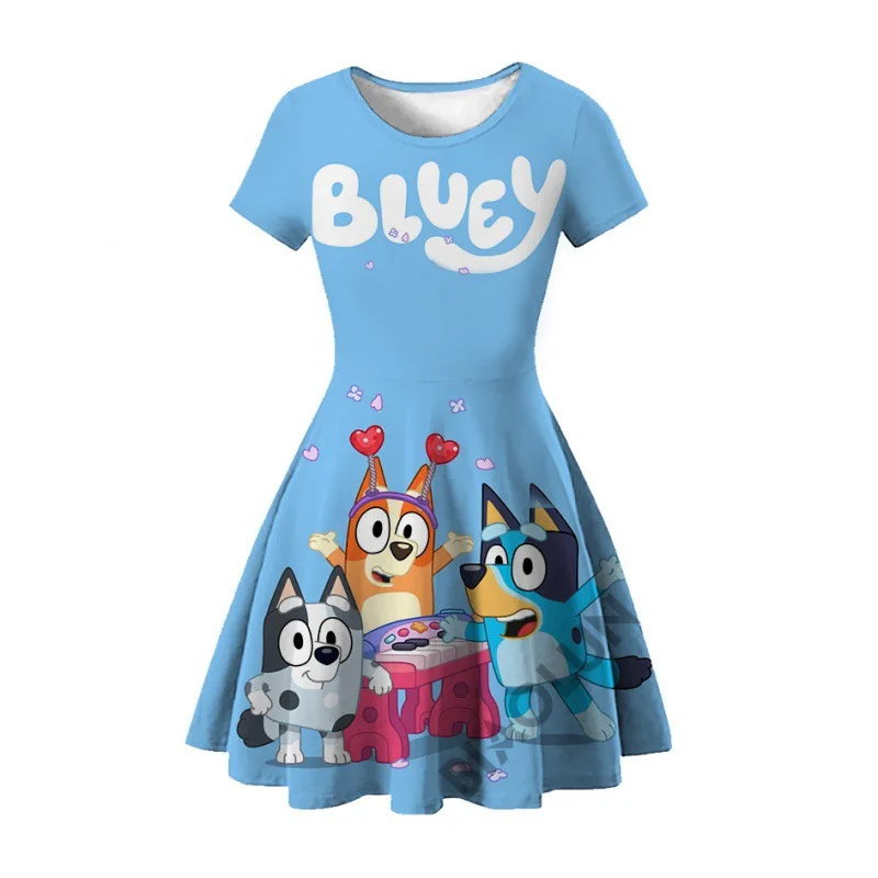 Vestito Estivo Bluey E Bingo Per Bambina - Abito In Cotone Con Glitter - Foto 4