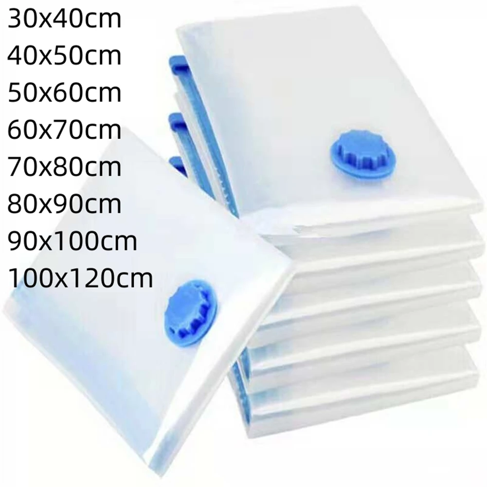 

Vacuum Bag for Clothes Storage Bag With Valve Transparent Border Folding Compressed Organizer Travel Space Saving Seal Packet