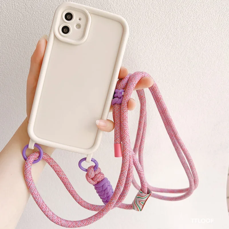 Adjustable Crossbody Necklace Lanyard Phone Case with Soft Cover