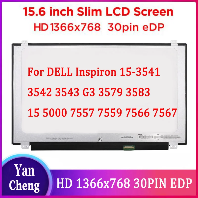 Polegadas para Dell Inspiron 15 g3 153541 3542 3543 3579 3583 5000 7557 7559 7566 7567 Laptop Tela Lcd Edp Display de Matriz 15.6