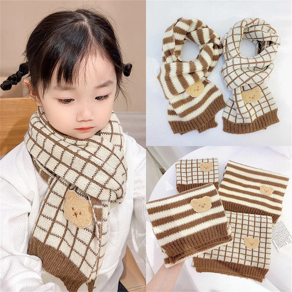 Kids Scarf Boys Girls Baby Winter Warm Bear Scarf Knit Shawl Children Neck Collar Keep Warm Accessories Cheap Parent