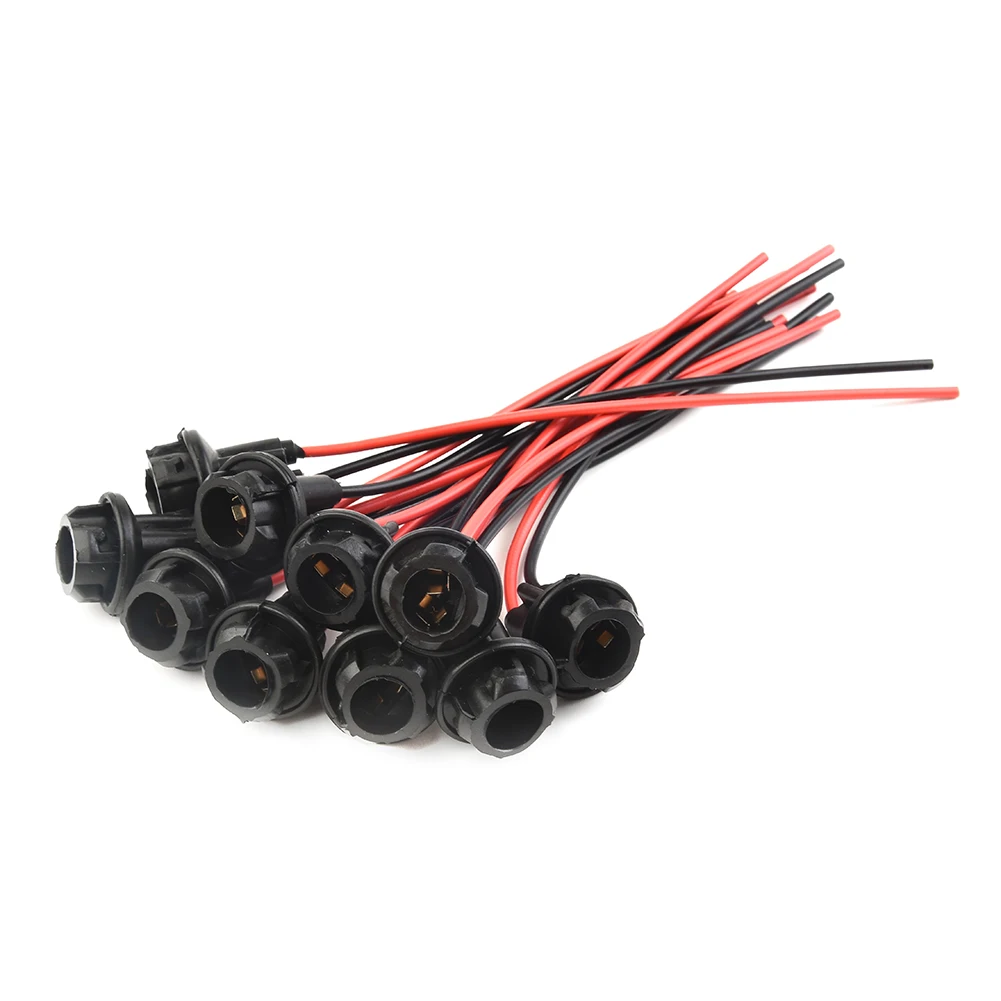 

10pcs T10 Car Socket Connector Extension LED Wedge Light Base W5W 168 194 Plastic Black Lighting Sockets Car Accessories