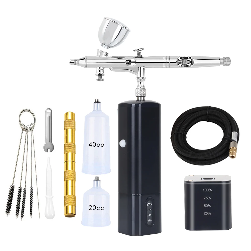 Free Shipping Portable Mini Cordless Airbrush Compressor Kit Spray Type C USB High Power Pressure Noiseless Pneumatic Tool wireless mini lavalier lapel microphone for smartphones cordless mics plugs and pick up 2 4g low delay noise drop shipping