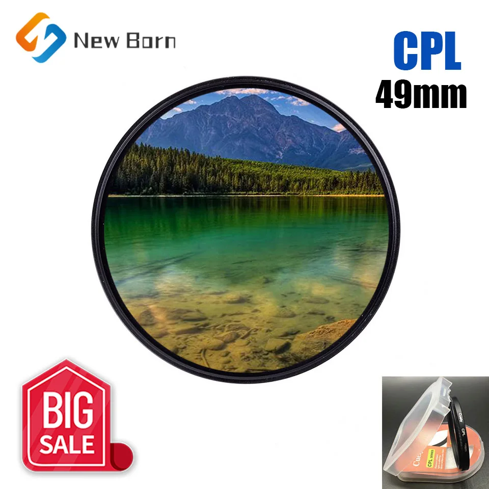 49 49Mm Polarizzatore Circolare Impermeabile Cpl Filtro Obiettivo Fotocamera Per Canon Eos Nikon Pentax Sony Fujifilm Leica Nex-C3 Nex-5T Dslr