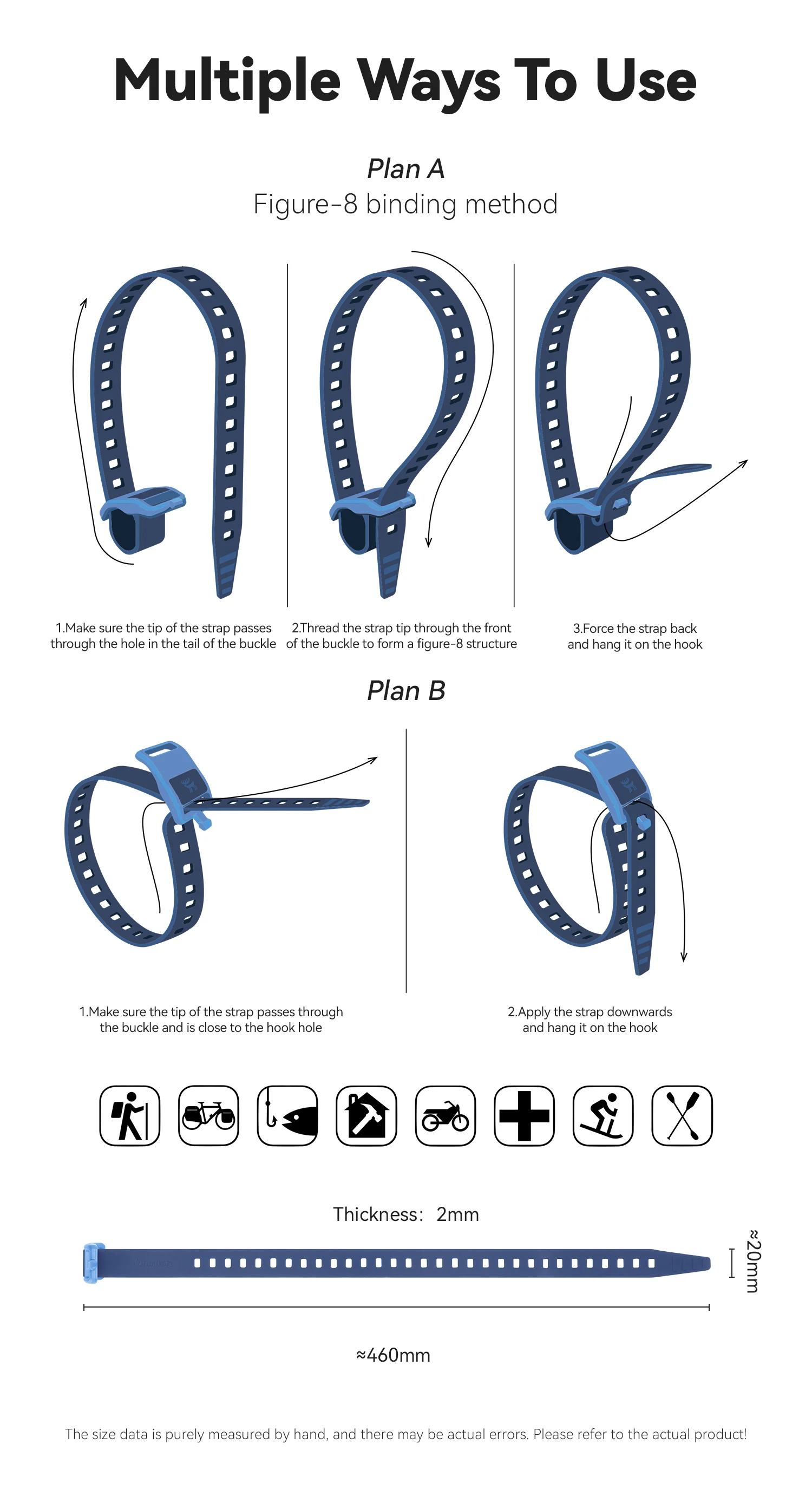 Qunature TPU Elastic Scale Strap Multifunktionaler Outdoor-Bindegurt 360° ° Wickeldesign, widerstandsfähiger, hochfester Riemen – Detail 3