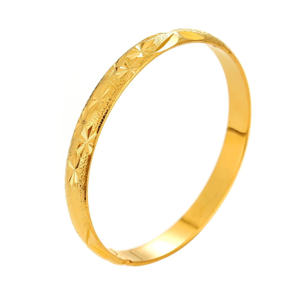 24K Gold Plated Dubai can open  Bangle for Women Middle East Gold Bangles Ethiopian Mesh Bracelets Wedding Jewelry African Gifts 3