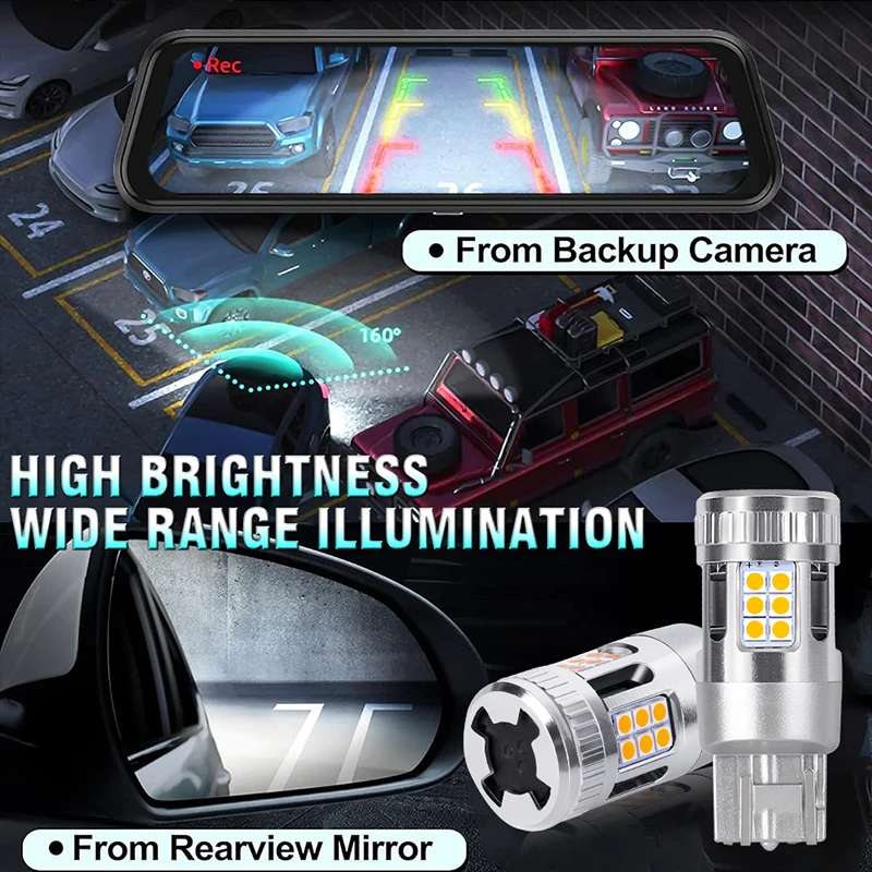 ڵ ȣ  LED ĵ  , 2x T20 7443 LED W21W WY21W W21/5W LED T25 3157,   DRL  
