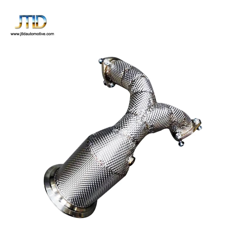 

JTLD PERFORMANCE SS304 Exhaust Downpipe for AUDI S4 S5 B9 With Heat Shield and without Catalytic Converter