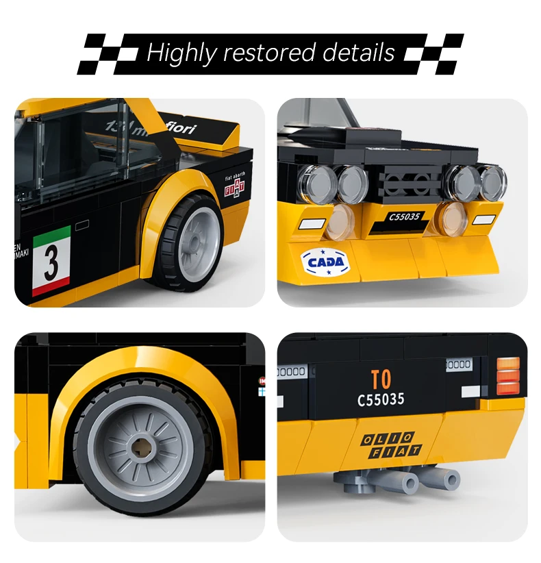 CaDA Offiziell lizenziertes 1:24 Baustein-Autoset / Sportwagen-Bausteine / Oldtimer / Audi A8 / Opel / Shelby / Fiat – Detail 7