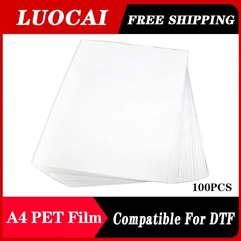 

100PC A4 digital inkjet printing film 75U thickness transparent Single Sided Adhesive Film transfer DTF Film printing