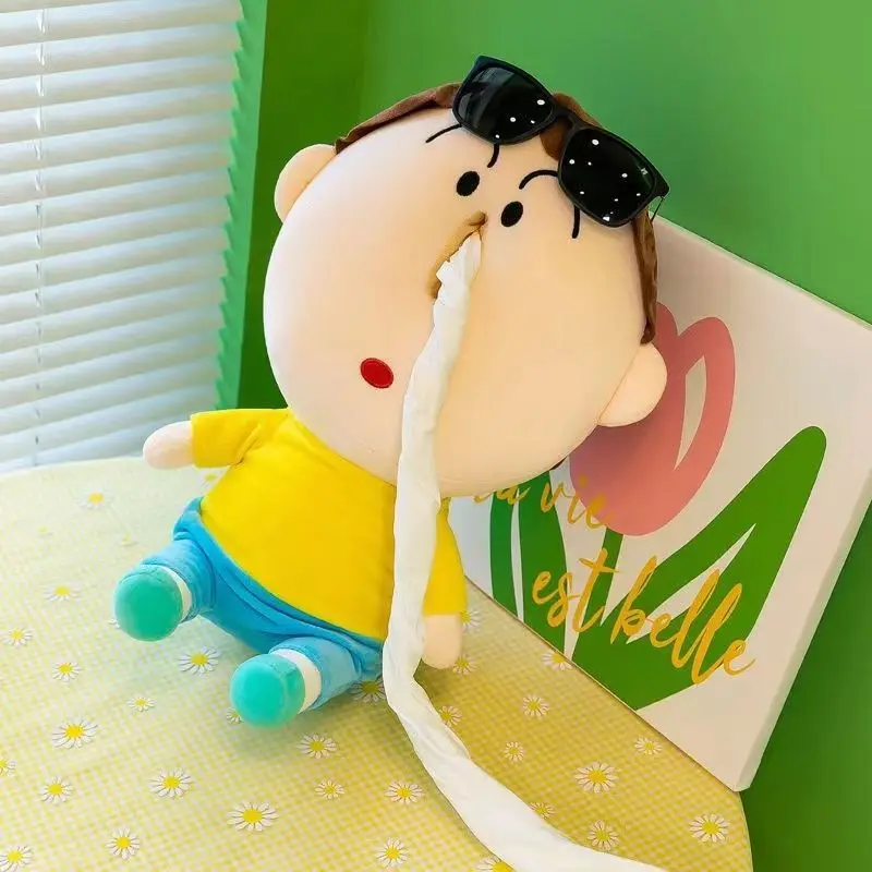

46cm Creative Anime Plush Toy Crayon Dull Dumb Cute Tissue Box Kawaii American Home Living Room Car Dolls